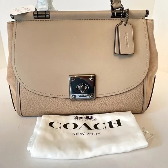 Coach Drifter Carryall Tote Leather Suede in Stone Gray 38389 - Picture 8 of 15
